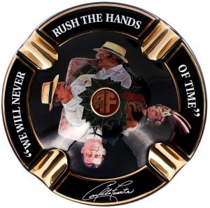 Arturo Fuente Rnd Dec Ceramic "Hands of Time" Ashtray Blck popelník